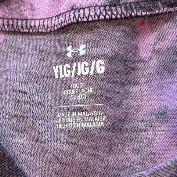 Under Armour UA Project Rock Brahman Tie Dye T-Shirt Youth Large Blk Purple NWT - Picture 5 of 8